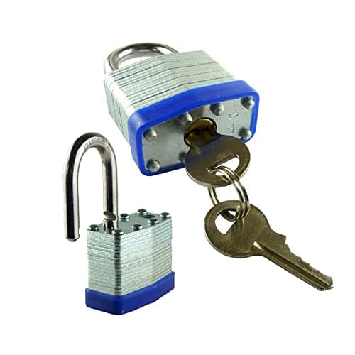 Image of Dapetz ® Keyed Padlocks (2 Pack) 50mm Padlock Weatherproof Outdoor, Long Shackle Padlock Laminated Steel Padlock Keyed Alike Ideal for School, Gym Locker, Office, Garage, Fence, Shed