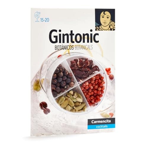 Image of Carmencita Gin Botanicals and Infusions Kit - Gin Spices with Juniper, Cardamom, Pink Peppercorn and Hibiscus Blend, Craft Your Own Artisanal G&T with Natural Spices and Flowers - 16g