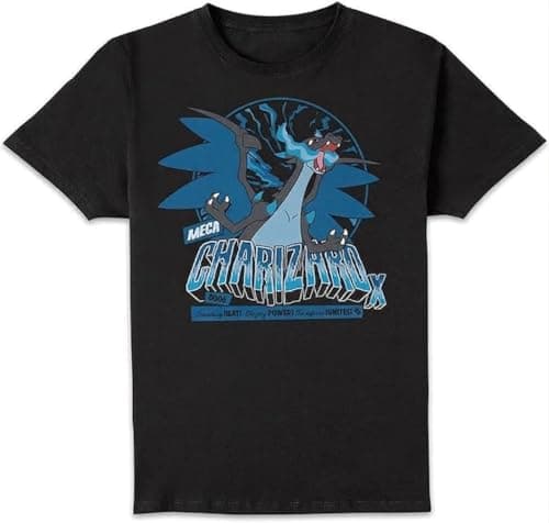 Image of Zavvi Pokémon Mega Charizard X Unisex T-Shirt - Black L