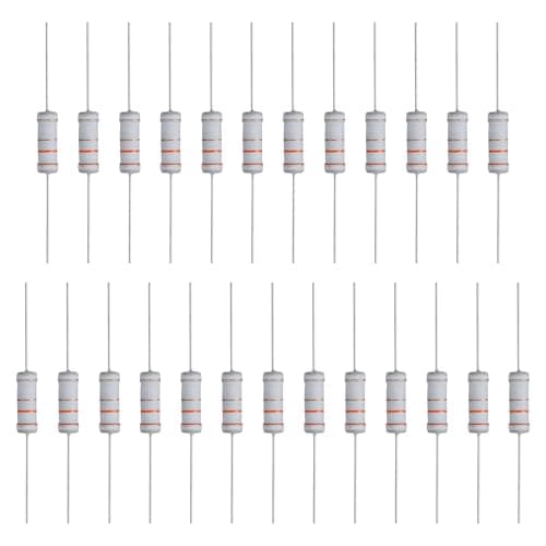 Image of sourcing map 25 Pcs 3.3 Ohm Resistor, 3 Watts 5% Tolerance Metal Oxide Film Resistor Axial Lead, Flame Proof for DIY Electronic Projects Circuits Experiments