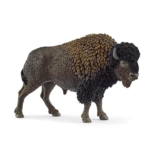 Image of SCHLEICH Wild Life - 5” North American Bison Figure - Realistic Buffalo Toy with Shaggy Coat and Bull Horns - Durable Animal Figurine for Screen-Free Play for Boys and Girls - Kids Ages 3+ | 14879