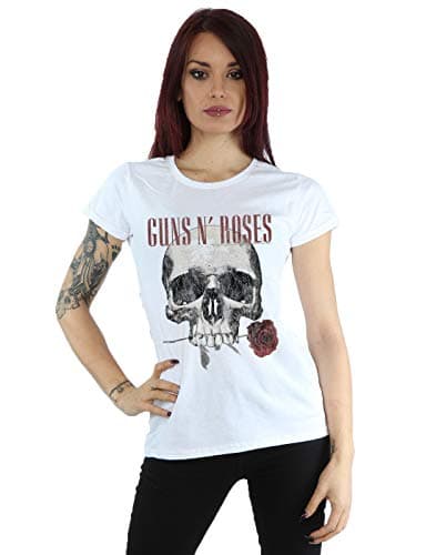 Image of Guns N' Roses Women's Flower Skull T-Shirt Large White