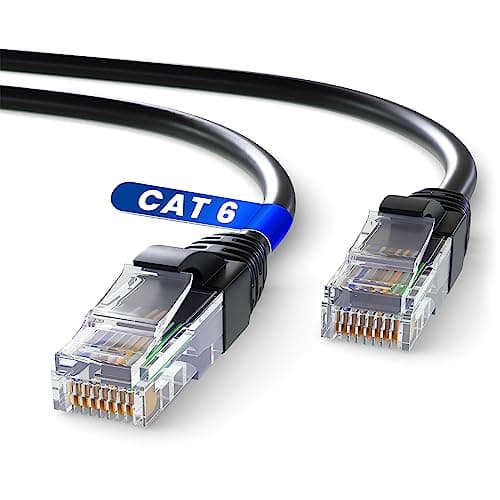 Image of Mr. Tronic White Cat 6 Ethernet Cable 5m, LAN Ethernet Network Cable with RJ45 Ends Connectors, Internet Compatible with Cat 7 / Cat 8 | AWG24 Patch, UTP CCA (5 Meters, Black)
