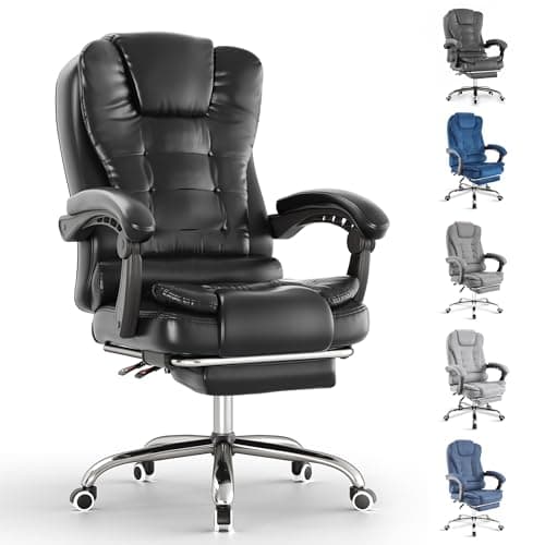 Image of Blisswood Executive Office Chair with Footrest & Lumbar Support Ergonomic Recliner Computer Desk Chair Adjustable Back Rest Heavy Duty 360° Swivel for Home Office (Black)