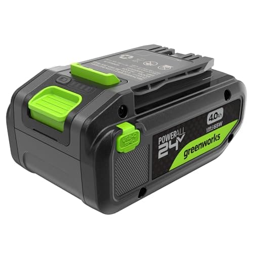 Image of Greenworks 24V 4Ah High Power Battery with USB-C Port Li-Ion 24V 4.0 Ah Rechargeable Battery Suitable for all 200+ Greenworks 24V Devices, 2-Year Warranty - PA400X