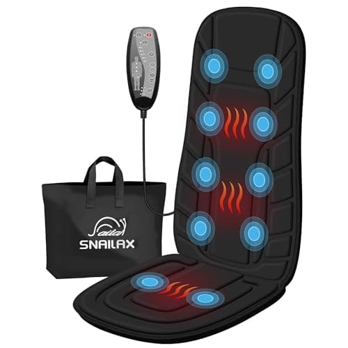 Image of Snailax Back Massager with Heat, Massage Seat Cushion with 10 Motors, Massage Chair Pad for Home Office Use, 5 Modes & 3 Intensity Levels, 2 Heat Settings with 30-60-90 Mins Timer, Ideal Gifts