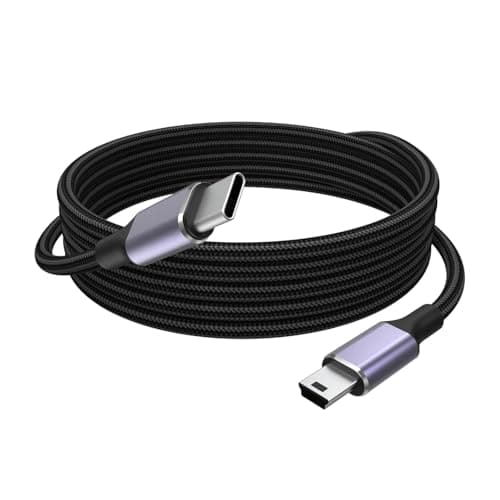 Image of USB C to Mini USB Cable, USB Type C Cable Cord Wire Compatible with Blue Yeti Black Out, Blue Snowball iCE USB Microphone USB C Mini B Charging Cable for PC, Laptop, iPhone 15 16, Smartphone, MacBook