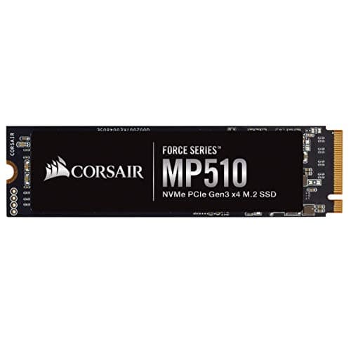 Image of Corsair MP510, Force Series, 240GB M.2 NVMe PCIe x4 Gen3 SSD (Sequential Read Speeds of up to 3,100 MB/s, Write Speeds of up to 1,050 MB/s) Black