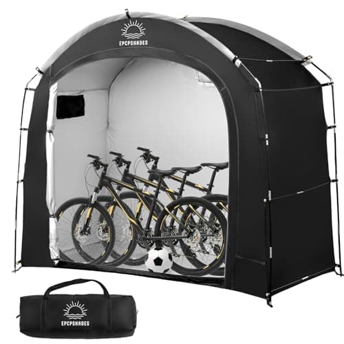 Image of EPCPSHADES Bike Storage Tent sheds for Outdoor,Waterproof Anti-UV Bike Storage Tent Bicycle Motorcycle Shed Shelter Outdoor Backyard Steel Frame PE Cover Zipper, Cabin ZT