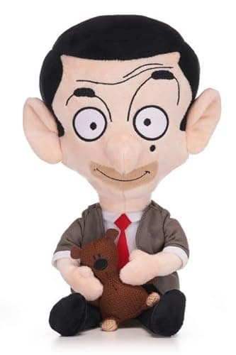 Image of UKToyworld Mr Bean holding Teddy Soft Toy Mr Bean. 12 inch Plush Toys