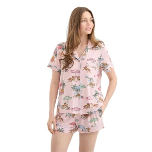 Image of Chelsea Peers Womens Modal S PyjamasSet Leopards Lounge 12