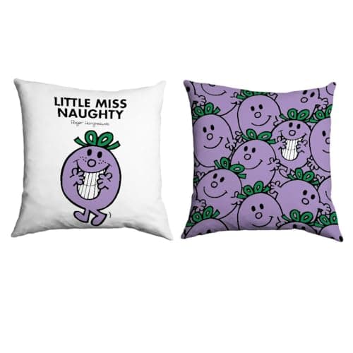 Image of MR. MEN LITTLE MISS Naughty Cushion – 40cm x 40cm Soft-Touch Faux Suede Pillow with Microfibre Inner | Perfect Home Décor & Gifting Idea