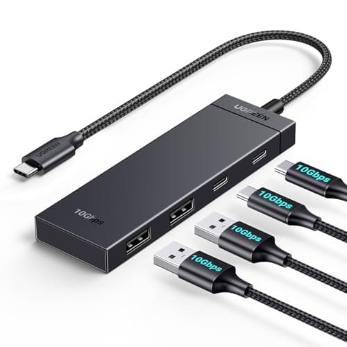Image of UGREEN USB C Hub 10Gbps, 2*USB-A USB Hub and 2*USB-C Splitter, USB Adapter and USB C Adapter with 30CM Cable, for PC/Tablet, Mouse/Keyboard/Flash Drive/Card Reader/Printer/Xbox/PS5, etc.