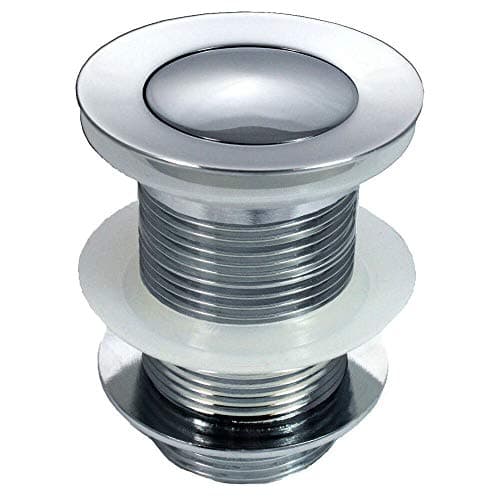 Image of Standard Chrome Unslotted Pop Up Click Clack Basin Waste - Sink Tap Push Button