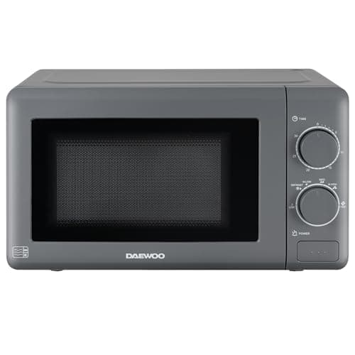 Image of Daewoo 20L Manual Microwave wit 5 Power Settings and 30 Minute Timer and Defrost Function, Cool Grey Housing with Push Button Door and White Interior, 220-240v, 50hz 800w- Grey (SDA1961)