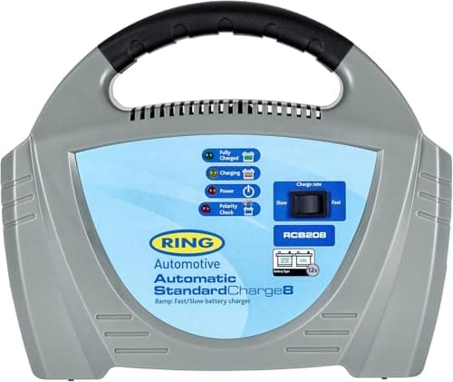 Image of RING 8A Automatic Car Battery Charger: Suitable for Vehicles up to 2.5L & Protects Against Over Charging