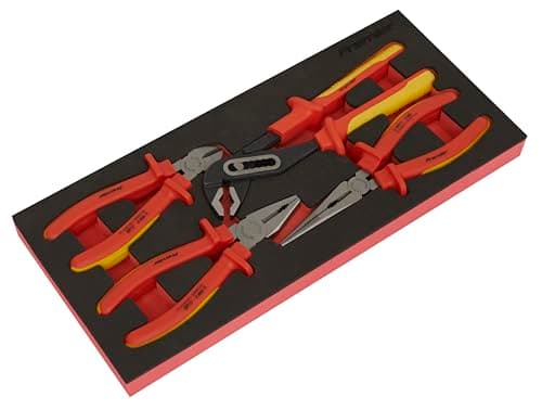 Image of Sealey Premier 4pc Insulated Pliers Set with Tool Tray - VDE Approved - TBTE07
