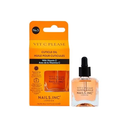 Image of Nails Inc Vit C Please Nourishing Cuticle Oil – Hydrating & Brightening Nail & Cuticle Treatment with Vitamin C, Vitamin E & Orange Extract – Moisturizing Formula for Stronger, Healthier Nails 14ML