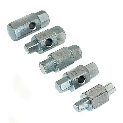 Image of Tooltime. 5 Piece Nickel Plated Square and Hex Sump Drain Plug Key Set