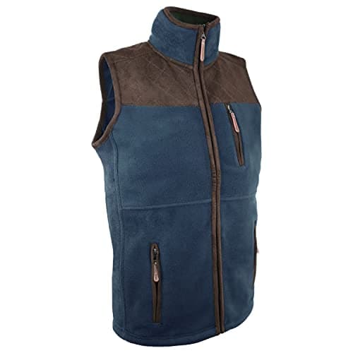 Image of Hazy Blue Mens Denton II Quilted Shoulder with Full Zip Bodywarmer Gilet Vest Waistcoat Country Clothing - Navy - XX-LARGE