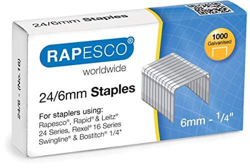 Image of Rapesco S24607Z3 Type 24/6 mm (No.16) Galvanised Staples, Pack of 1000