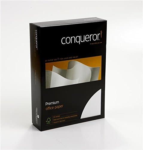 Image of Conqueror A4 Premium Paper 100gsm - Size: A4 - Colour: Diamond White - Finish: Laid Watermark - Amount: 500 Sheets