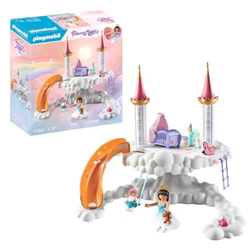 Image of Playmobil 71360 Princess Magic: Baby Room in the Clouds, fairy-tale magical world, incl. baby cradle, rocking horse and teddy bear, fun imaginative role-play, playsets suitable for children ages 4+