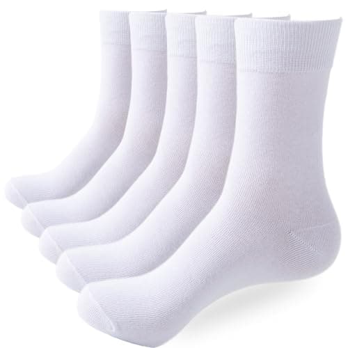 Image of Hocerlu Cotton Socks for Men Women 5 Pack – Soft Breathable Thin Crew Socks for Office, Business, School & Casual Everyday Wear UK 6–10
