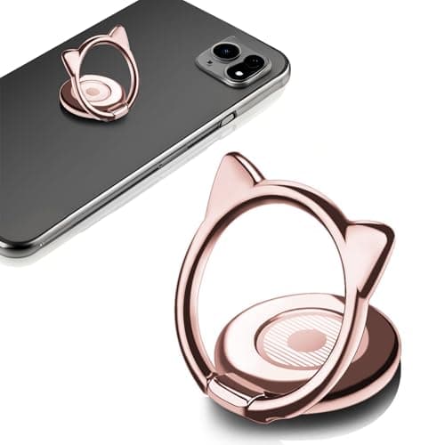 Image of Vilbocr Cell Phone Ring Stand Holder,Cute Little Devil Metal Finger Stand Kickstand 360°Rotation Phone Ring Ring Hand Grip.Cellphone Support Ring Holder Finger Grips for All Smartphones (rose gold)