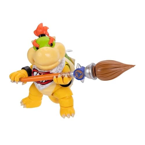 Image of The Super Mario Galaxy Movie Bowser Jr. 5" / 12.7cm Action Figure with Accessory, Officially Licensed by Jakks Pacific, 17 Points of Articulation, Includes Paint Brush Accessory, for Ages 3+