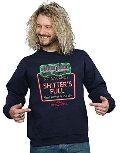 Image of National Lampoon's Christmas Vacation Men's Greyscale No Vacancy Sweatshirt X-Large Navy Blue