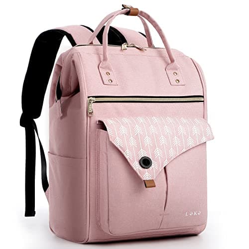 Image of Lekesky Backpack Women Laptop Rucksack Bag15.6 Inch Computer Backpack School Bag for Travel Business College Women Men-Pink