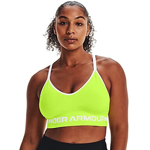 Image of Under Armour Women's Seamless Low Long Bra, High-vis Yellow (731)/White, L