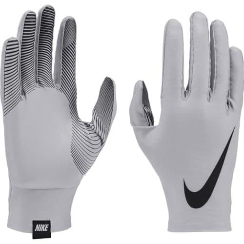 Image of Nike N.000.3508.019.MD Men's Base Layer Gloves Light Smoke Grey/Black/Black, Size: M