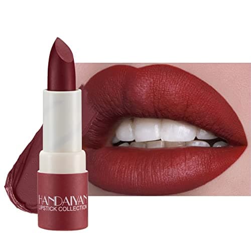 Image of Matte Lipstick Waterproof Long Lasting Moisturizing Lip Stick Sexy Red Pink Velvet Nude Lipsticks Women Cosmetics Lipstick (Dark Red)