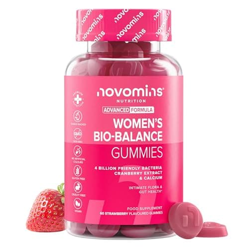 Image of Probiotic Gummies – Women’s Bio-Balance Gummies for Intimate Flora and Gut Health – Advanced Multi-Strain Formulation – Vegan Supplement with Calcium & Cranberry Extract - Made by Novomins