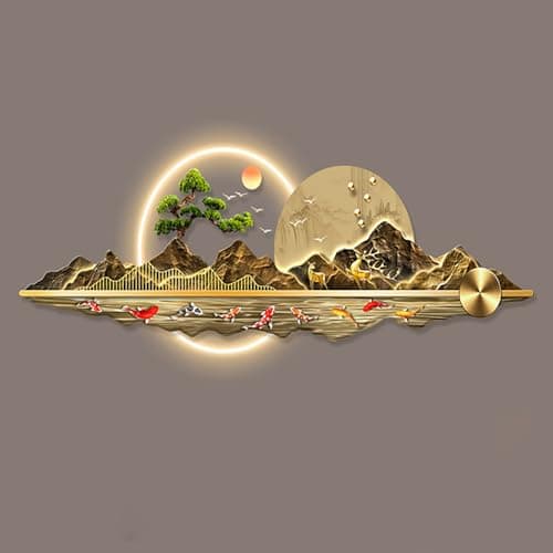 Image of ZCQMSCWW 3D LED Wall Art with Sandstone Texture, Mountain Landscape Decor and Minimalist Light Up Painting for Living Room Bedroom(S,120 * 40cm/47.2 * 15.7in)