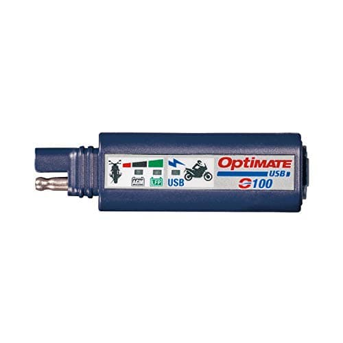 Image of Tecmate OptiMATE USB O-100, Combination 2400mA USB Charger and 3-LED Battery Monitor, With Vehicle Battery Protection, Blue