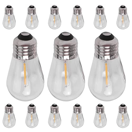 Image of Rtxbvg 15 Pack 3V LED S14 Replacement Light Bulbs Shatterproof Outdoor Solar String Light Bulbs Warm White