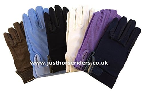 Image of Horse Riding Gloves Cotton Pimple Palm Dublin Track Gloves (Black, XX-Small)