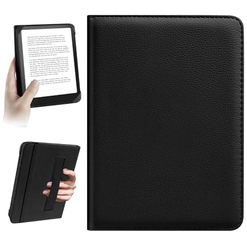 Image of HoYiXi Universal Case for 6 inch Kindle eReader Compatible with Paperwhite(2025/2018)/PocketBook and Tolino/Kobo Clara HD,6" eReader Protective Case Cover Elastic rope,Black