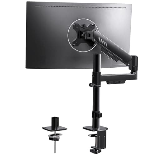Image of ErGear Single Monitor Arm, Adjustable Desk Monitor Mount for 13-34″ Screens, Up to 9kg, Enhanced Stability with Integrated C-Clamp, Upgraded Cable Management, VESA 75x75/100x100mm, Black, Gaming