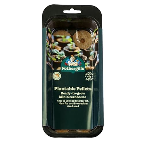 Image of Fothergill's 10 Plantable Pellets Greenhouse Kit - Easy Indoor Gardening, Seed Starting, Eco-Friendly, Biodegradable, Perfect for Herbs, Vegetables, and Flowers, Black