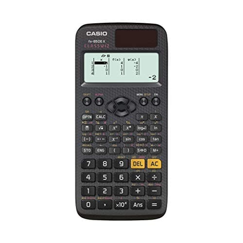 Image of Casio FX-85DE X ClassWiz Technical and Scientific Calculator - German menu guide and notation.