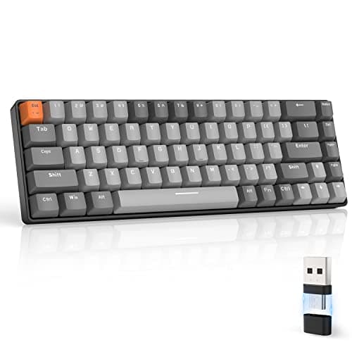 Image of MAGIC-REFINER RK68 Wireless Mechanical Keyboard, 60% Percent Gaming Keyboard, Apex Pro Mini 2.4Ghz/Bluetooth 5.0 Dual Mode 2-in-1 Receiver 68 Keys Hot Swappable Keyboard Linear Red Switch for PC/MAC