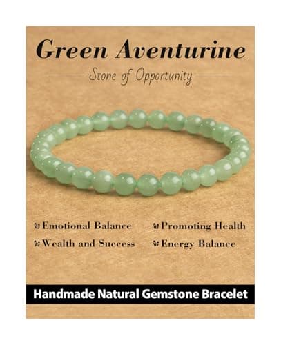 Image of Landorilo 6mm Crystal Bead Bracelet for Women and Men, Containing Healing Gemstones, Friendship Yoga Chakra Relaxation Elastic Bracelets, Christmas, Anniversary, Birthday Gift(Green Aventurine)