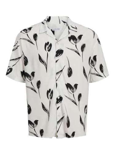 Image of JACK & JONES JJEJEFF Charge Resort Shirt SS SN, Cloud Dancer, L