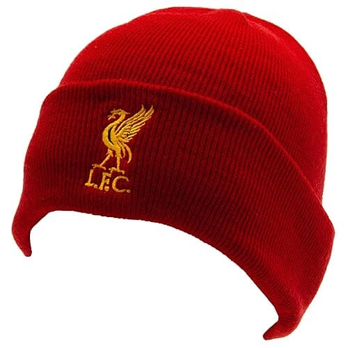 Image of Liverpool FC Unisex Adult Turned Up Cuff Beanie (One Size) (Red/Yellow)