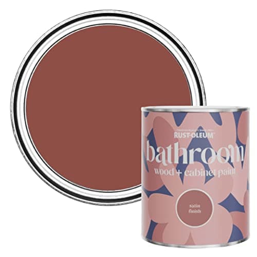 Image of Rust-Oleum Red Moisture Resistant Bathroom Wood and Cabinet Paint in Satin Finish - Fire Brick 750ml