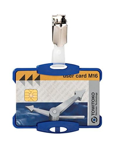Image of Durable Duo Security Pass Holder 54 x 85 mm Blue | Holds Up to 2 ID/Security Cards | Pack of 25 | Ideal for Holding Swipe Cards, ID Cards, etc.